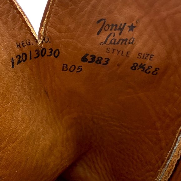 TONY LAMA‎ Style 6383 Cognac Lama Calf Leather Western Boots main image 5